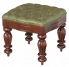 Пуф с сиденьем из зеленой кожи  